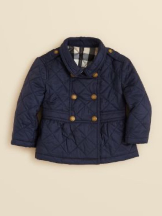 Burberry Other - Burberry Girls 2Y Quilted Check Mid-Length Jacket Navy Nova Check Lining